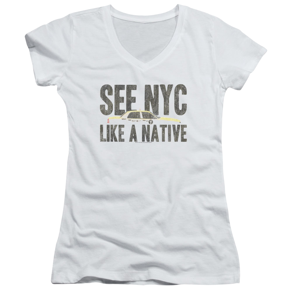 New York City Nyc Like A Native Juniors V-Neck T-Shirt Juniors V-Neck T-Shirt New York City   