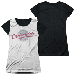 Oldsmobile Oversized And Faded Logo Juniors Black Back T-Shirt Juniors Black Back T-Shirt Oldsmobile   