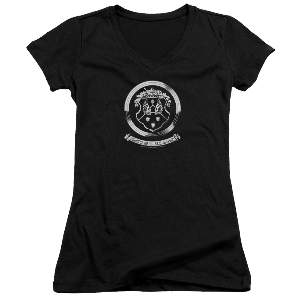 Oldsmobile 1930s Crest Emblem Juniors V-Neck T-Shirt Juniors V-Neck T-Shirt Oldsmobile   