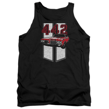 Black men's tank with Oldsmobile 442 graphic