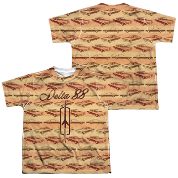 Oldsmobile Delta 88 youth all-over print t-shirt for ages 8 to 12