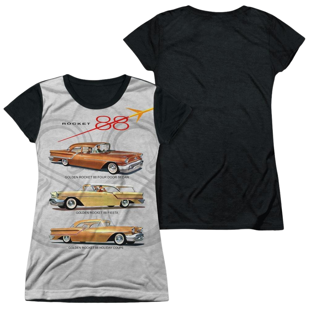 Oldsmobile Rocket Line Juniors Black Back T-Shirt Juniors Black Back T-Shirt Oldsmobile   