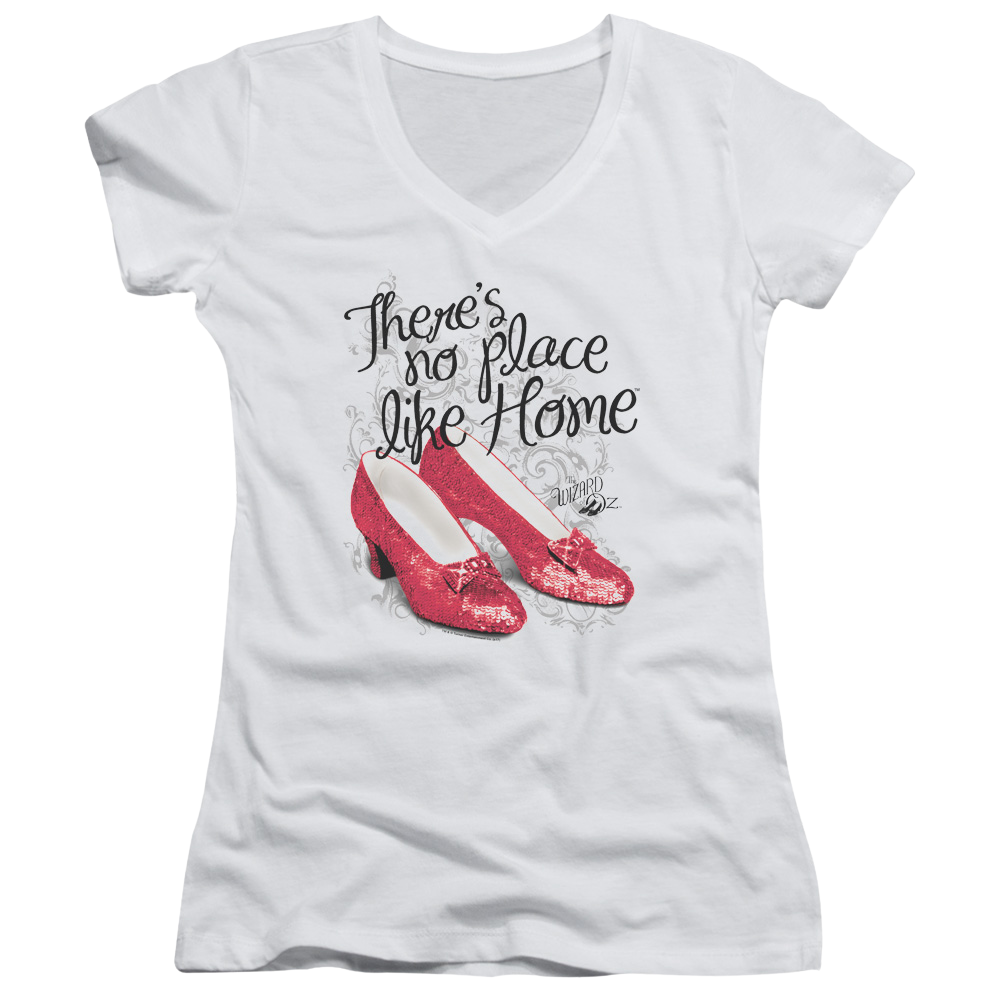 Wizard of Oz Ruby Slippers Juniors V-Neck T-Shirt Juniors V-Neck T-Shirt Wizard of Oz   