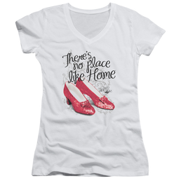 Wizard of Oz Ruby Slippers Juniors V-Neck T-Shirt Juniors V-Neck T-Shirt Wizard of Oz   