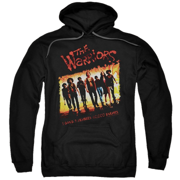 Black pullover hoodie with The Warriors One Gang graphic