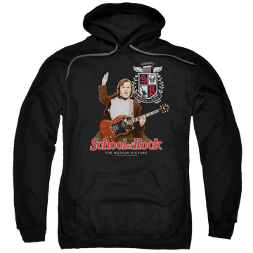 Black pullover hoodie with School of Rock The Teacher Is In graphic