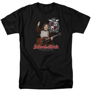 Black men's regular fit t-shirt with School of Rock The Teacher Is In graphic