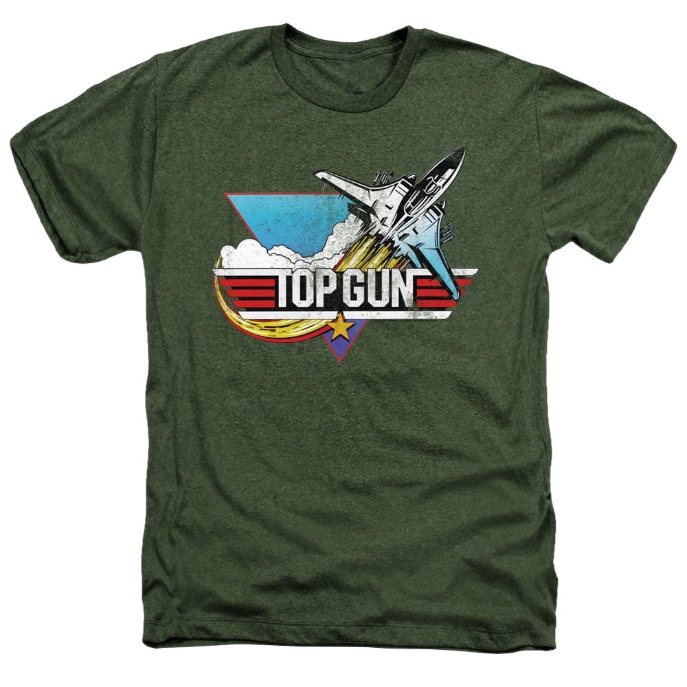 Top Gun Distressed Logo - Men's Heather T-Shirt Men's Heather T-Shirt Top Gun   