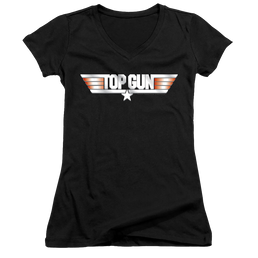 Top Gun Logo - Juniors V-Neck T-Shirt Juniors V-Neck T-Shirt Top Gun   