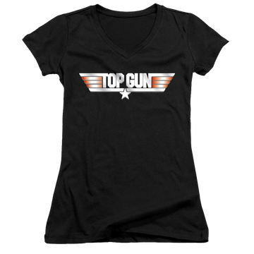 Top Gun Logo - Juniors V-Neck T-Shirt Juniors V-Neck T-Shirt Top Gun   