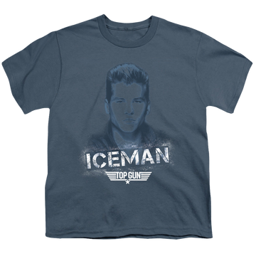 Slate youth t-shirt for ages 8 to 12 with Top Gun Iceman graphic