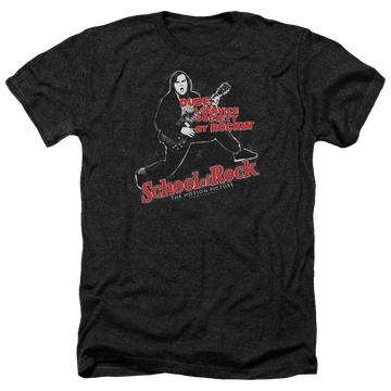 Charcoal men's heather t-shirt with School of Rock Rockin graphic