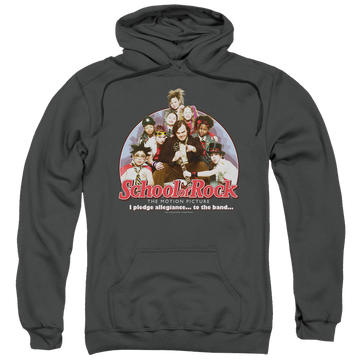 Charcoal pullover hoodie with School of Rock I Pledge Allegiance graphic