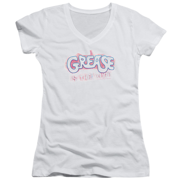 Grease Grease Is The Word - Juniors V-Neck T-Shirt Juniors V-Neck T-Shirt Grease   