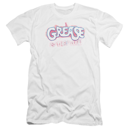 Grease Grease Is The Word Premium Adult Slim Fit T-Shirt Men's Premium Slim Fit T-Shirt Grease   