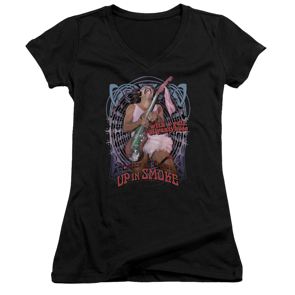 Up in Smoke Pantyhose - Juniors V-Neck T-Shirt Juniors V-Neck T-Shirt Cheech & Chong   