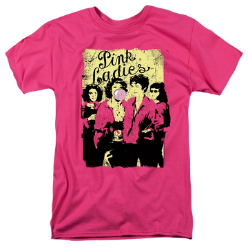 Hot pink men's regular fit t-shirt with Grease Pink Ladies graphic