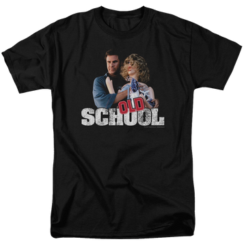 Black men's regular fit t-shirt with Old School Frank And Friend graphic