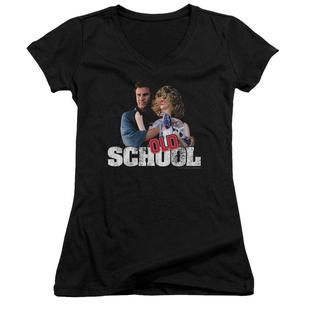 Old School Frank And Friend - Juniors V-Neck T-Shirt Juniors V-Neck T-Shirt Old School   
