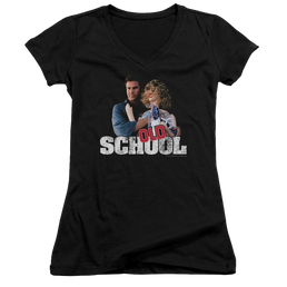 Old School Frank And Friend - Juniors V-Neck T-Shirt Juniors V-Neck T-Shirt Old School   