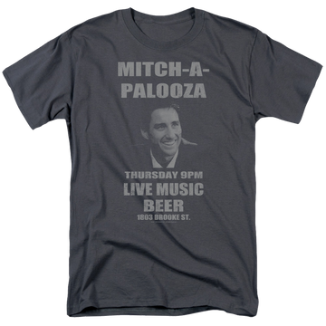 Charcoal men's regular fit t-shirt with Old School Mitchapalooza graphic