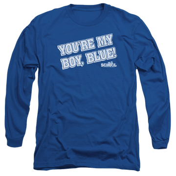 Royal men's long sleeve t-shirt with Old School My Boy Blue graphic