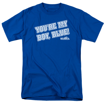Royal men's regular fit t-shirt with Old School My Boy Blue graphic