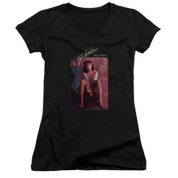 Flashdance Title - Juniors V-Neck T-Shirt Juniors V-Neck T-Shirt Flashdance   