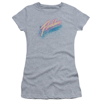Athletic heather juniors t-shirt with Flashdance Spray Logo graphic