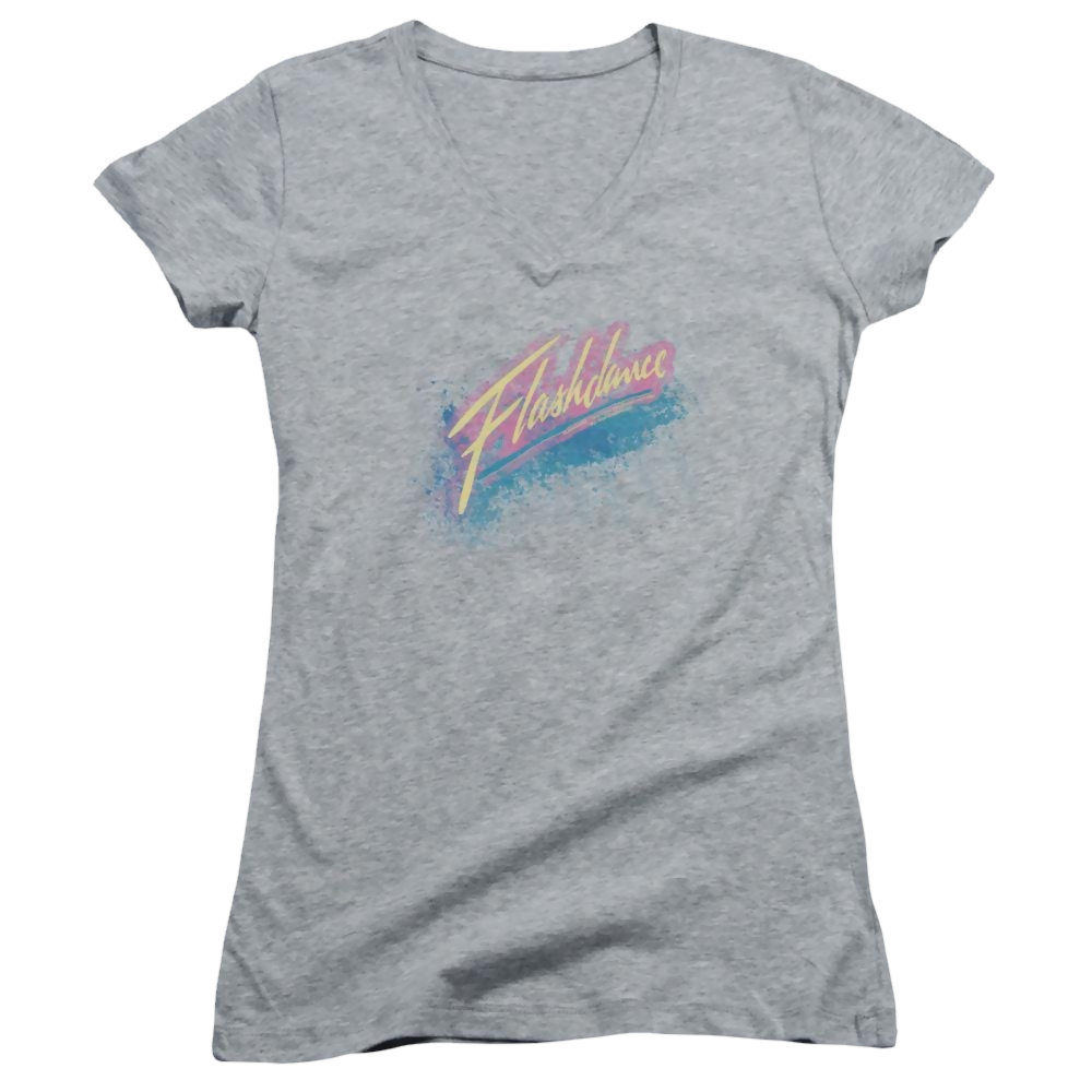 Flashdance Spray Logo - Juniors V-Neck T-Shirt Juniors V-Neck T-Shirt Flashdance   