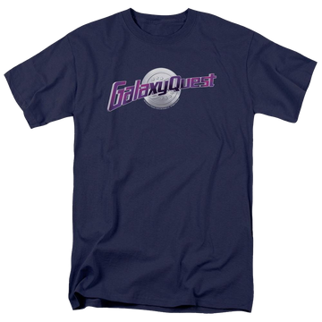Navy men's regular fit t-shirt with Galaxy Quest Logo graphic