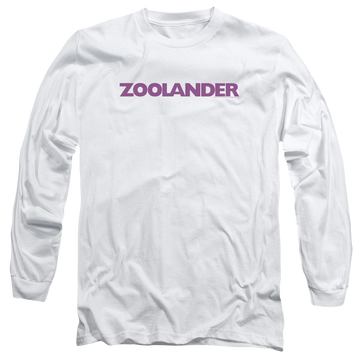 White men's long sleeve t-shirt with Zoolander Logo graphic