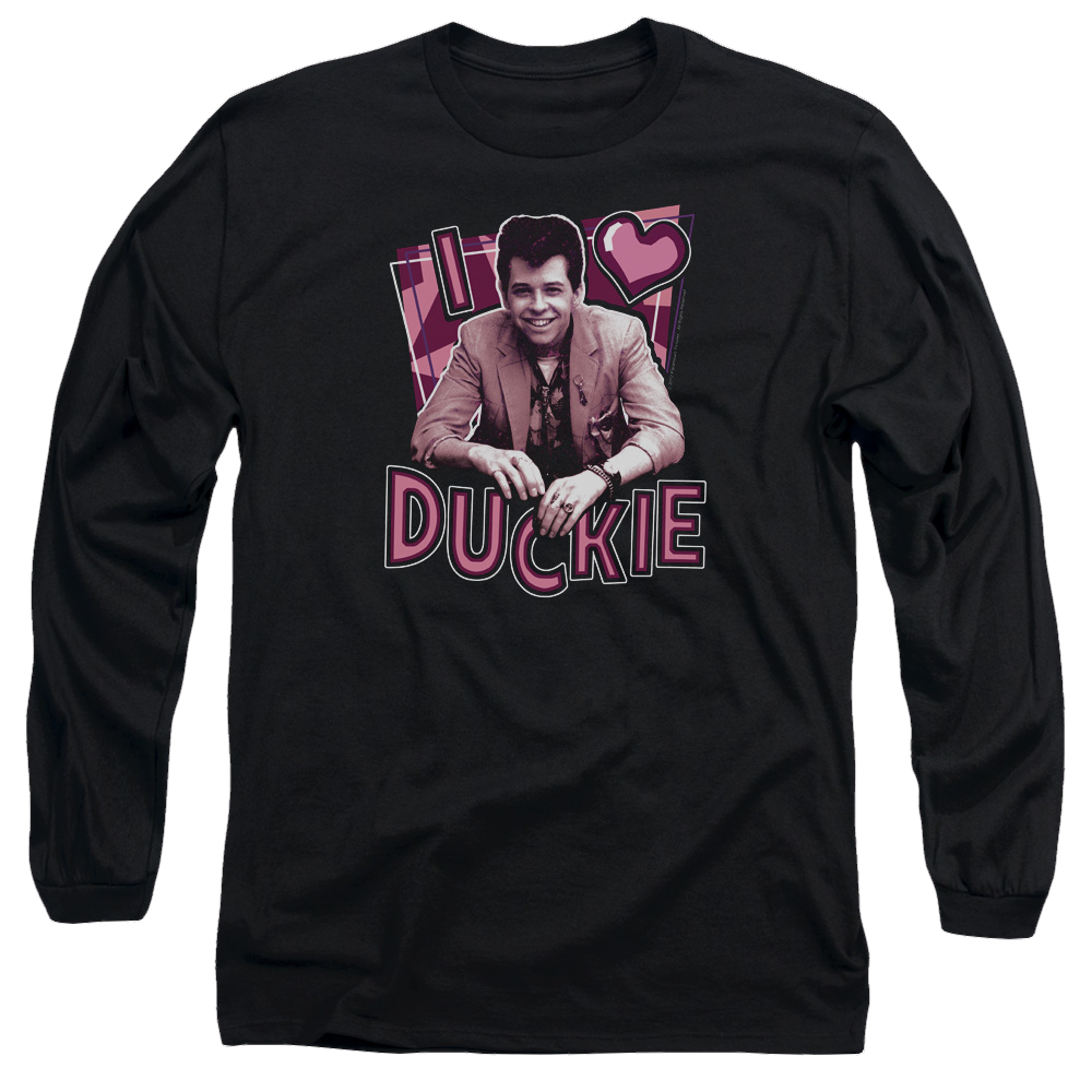 Pretty in Pink I Heart Duckie - Men's Long Sleeve T-Shirt Men's Long Sleeve T-Shirt Pretty in Pink   