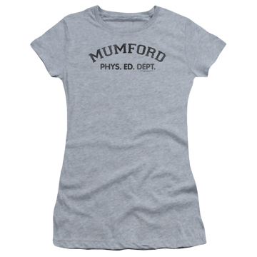 Athletic heather juniors t-shirt with Beverly Hills Cop Mumford graphic