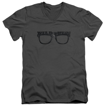 Charcoal men's v-neck t-shirt with Major League Wild Thing graphic