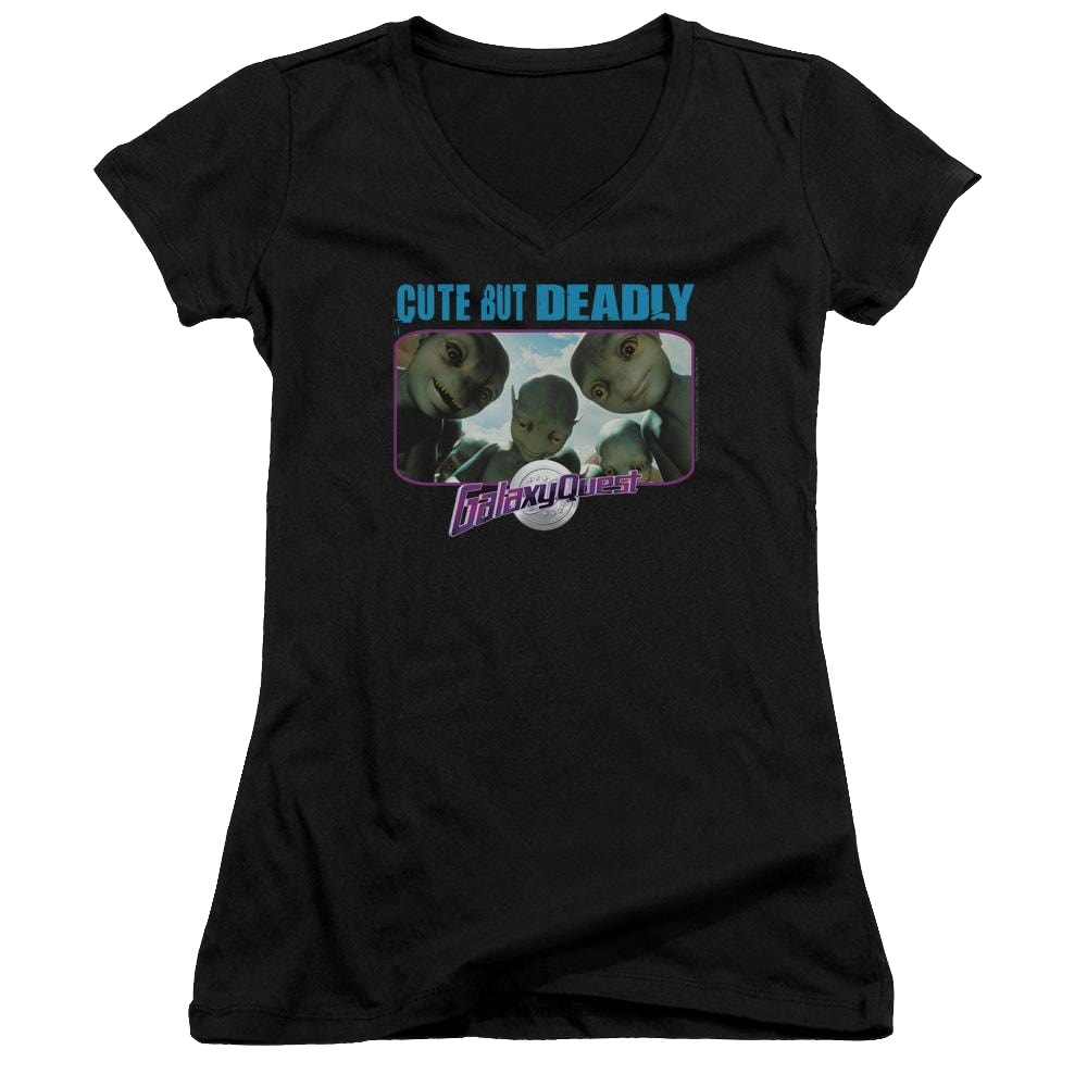 Galaxy Quest Cute But Deadly - Juniors V-Neck T-Shirt Juniors V-Neck T-Shirt Galaxy Quest   