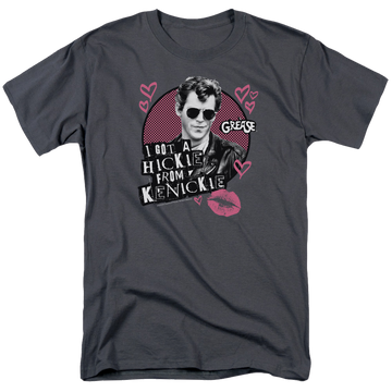 Charcoal men's regular fit t-shirt with Grease Kenickie graphic