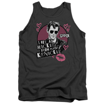 Charcoal men's tank with Grease Kenickie graphic