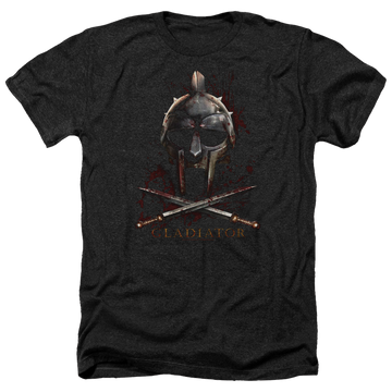Charcoal men's heather t-shirt with Gladiator Helmet graphic
