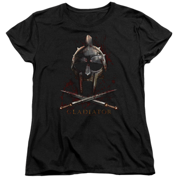 Black women's t-shirt with Gladiator Helmet graphic
