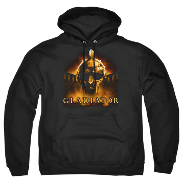 Black pullover hoodie with Gladiator My Name Is graphic