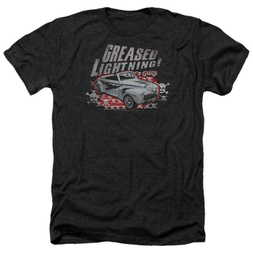 Charcoal men's heather t-shirt with Greased Lightening graphic