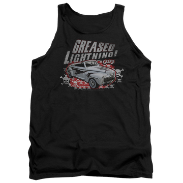 Black men's tank with Greased Lightening graphic