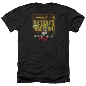 Charcoal men's heather t-shirt with Beverly Hills Cop The Heats Back On graphic