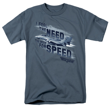 Slate men's regular fit t-shirt with Top Gun Need For Speed graphic