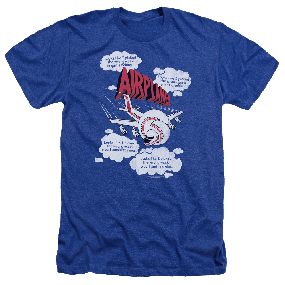 Airplane Picked The Wrong Day - Men's Heather T-Shirt Men's Heather T-Shirt Airplane   