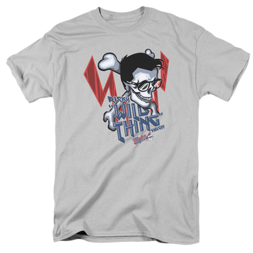 Silver men's regular fit t-shirt with Major League Wild Skull graphic