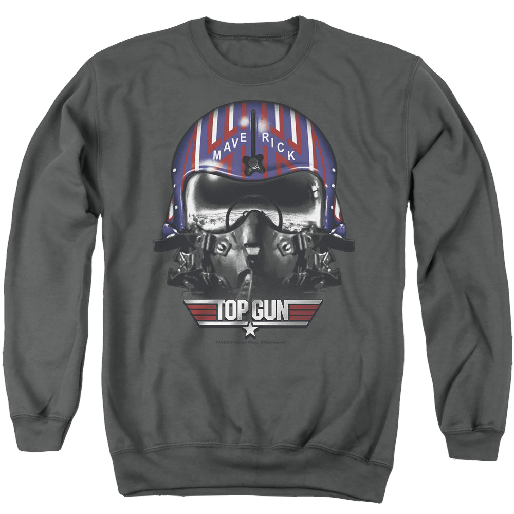 Top Gun Maverick Helmet - Men's Crewneck Sweatshirt Men's Crewneck Sweatshirt Top Gun   