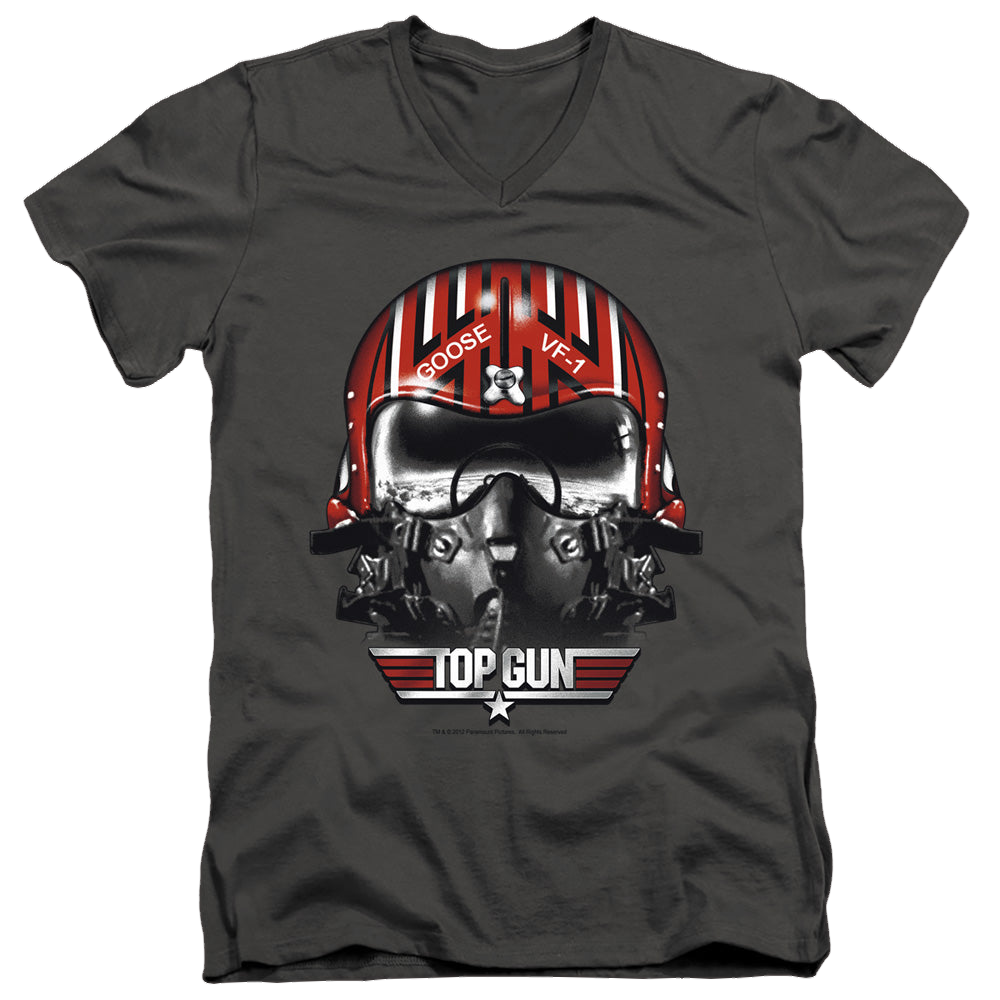 Top Gun Goose Helmet - Men's V-Neck T-Shirt Men's V-Neck T-Shirt Top Gun   