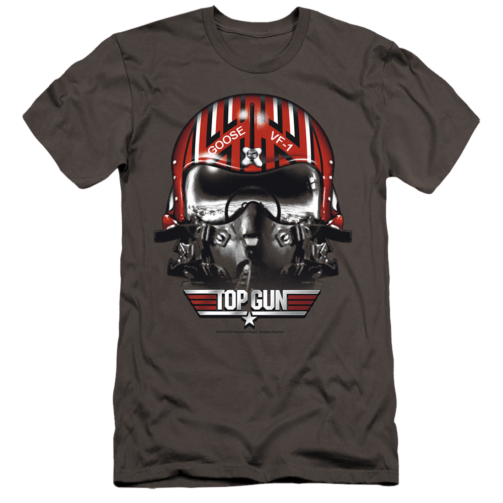Top Gun Goose Helmet - Men's Premium Slim Fit T-Shirt Men's Premium Slim Fit T-Shirt Top Gun   